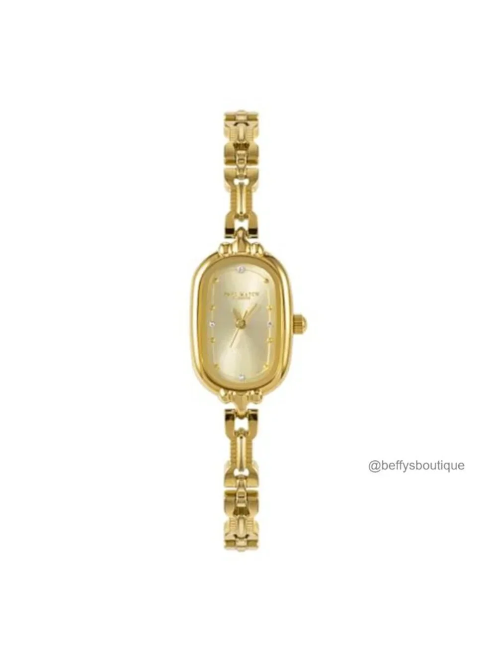 Vintage Gold Oval Watch Rhinestone Bracelet Japanese Quartz Waterproof
